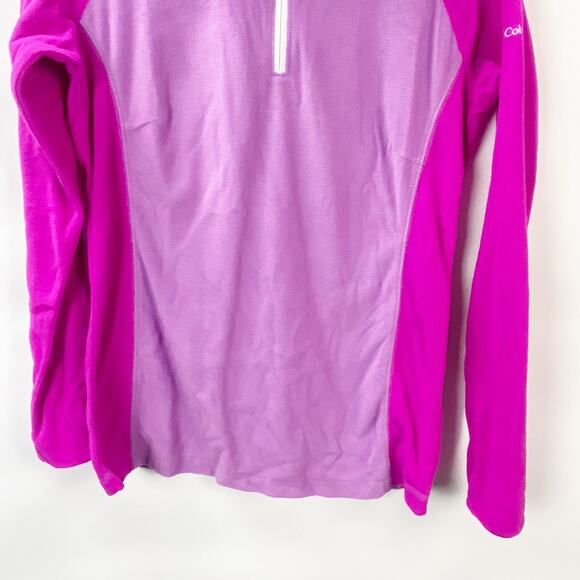 Columbia Medium Womens Purple Fuschia Colorblock Fleece Pullover Sweater Jacket - Picture 3 of 8